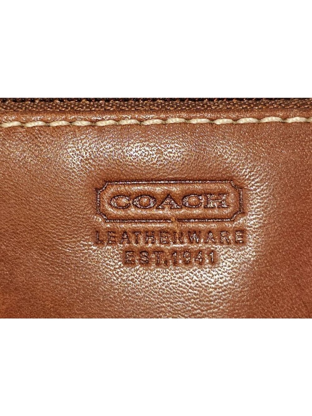 Coach Women's Dark Brown Leather Corner Zipper Wristlet Small 2087 - Picture 6 of 10